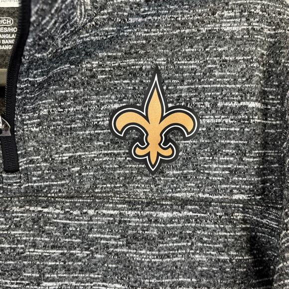 NFL New Orleans Saints Pullover Mens Small Team Apparel 1/4 Zip Heathered Pocket - Picture 3 of 10